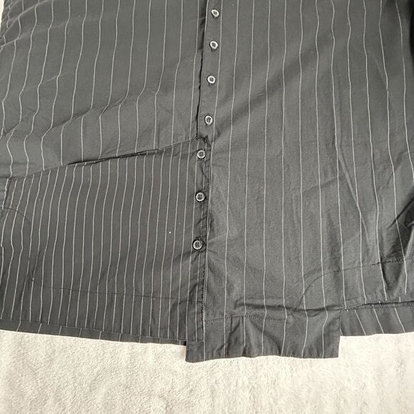 SpiritHouse Women’s Asymmetric Pinstripe Shirt Black Art to Wear Button-Up S/M - Picture 10 of 10